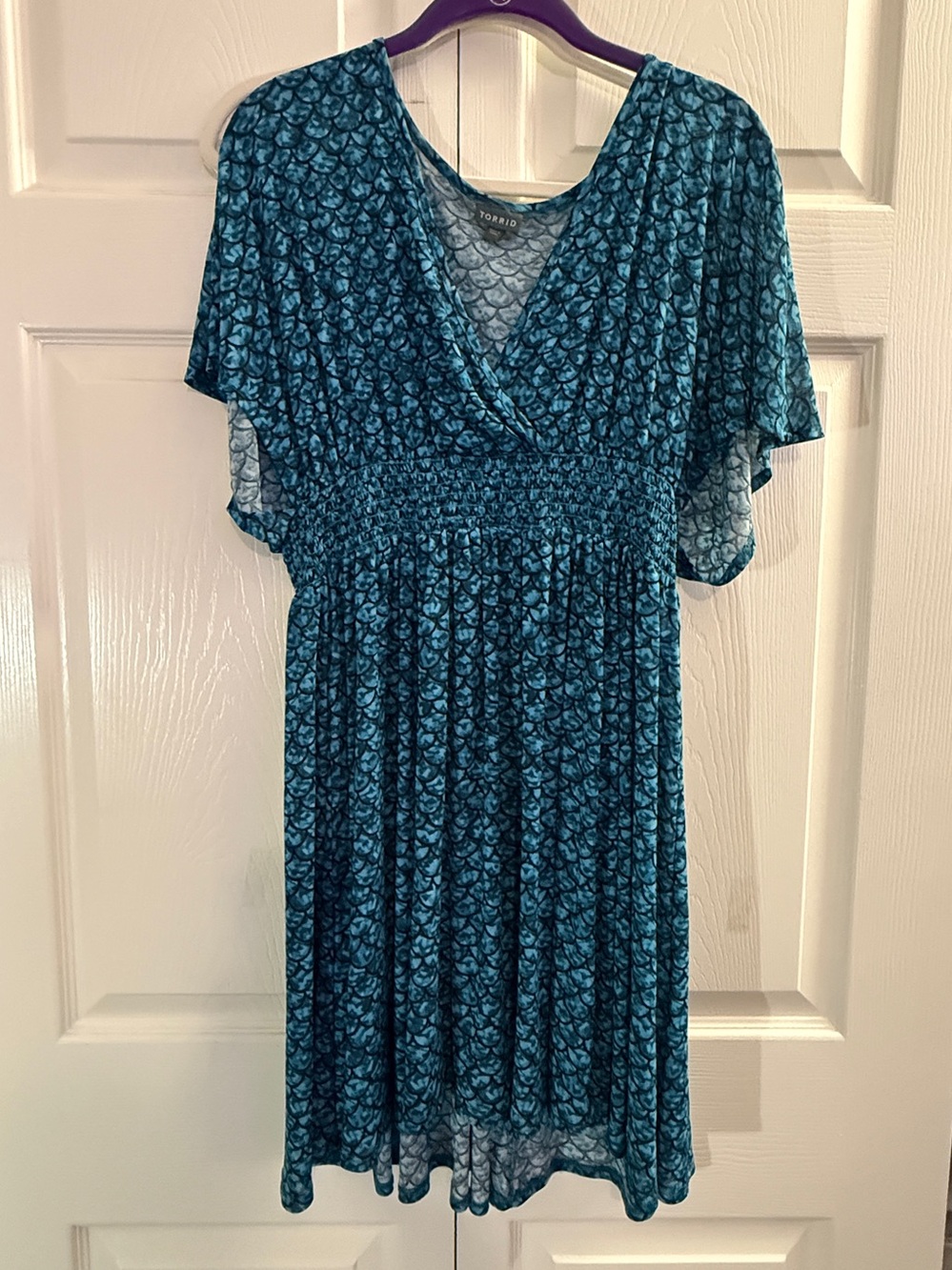 torrid Teal Floral-Print V-Neck Midi Dress